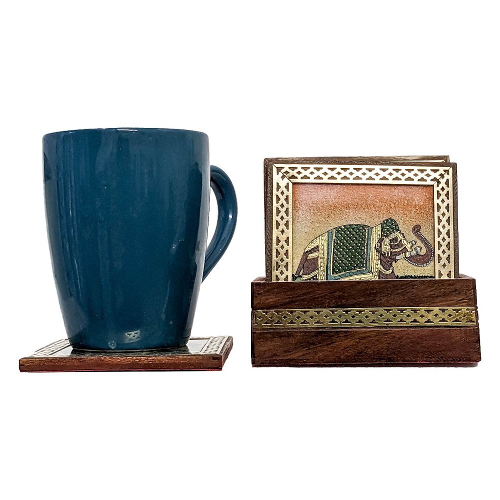 Handcrafted Wooden Tea & Coffee Coaster (4 Inch)